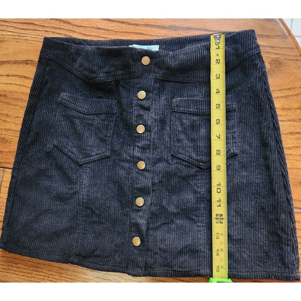 Anthropologie She & Sky Corduroy Snap Front A-Line Mini Skirt Women’s SZ L - Picture 4 of 10